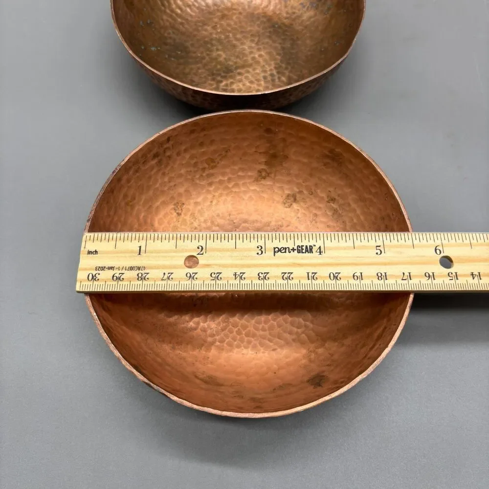 Sur La Table Bowls Set of 2 Hammered Copper Plated Aluminum 5.5